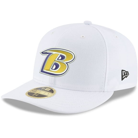Men's New Era White Baltimore Ravens Omaha Low Profile 59FIFTY Fitted Hat