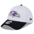 thumbnail image 1 of Men's New Era White/Black Baltimore Ravens 2024 NFL Training Camp 39THIRTY Flex Hat, 1 of 5