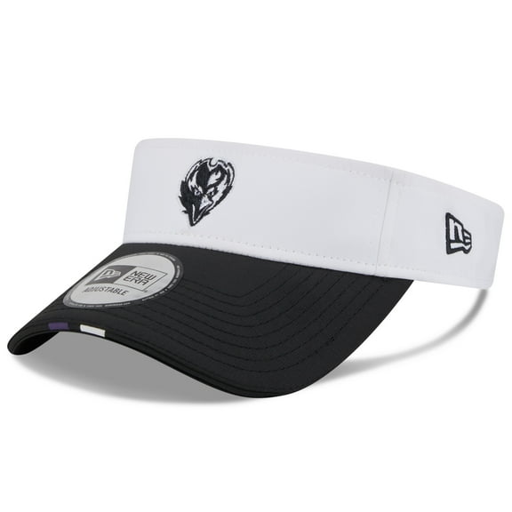 Men's New Era White/Black Baltimore Ravens 2025 NFL Training Camp Adjustable Visor