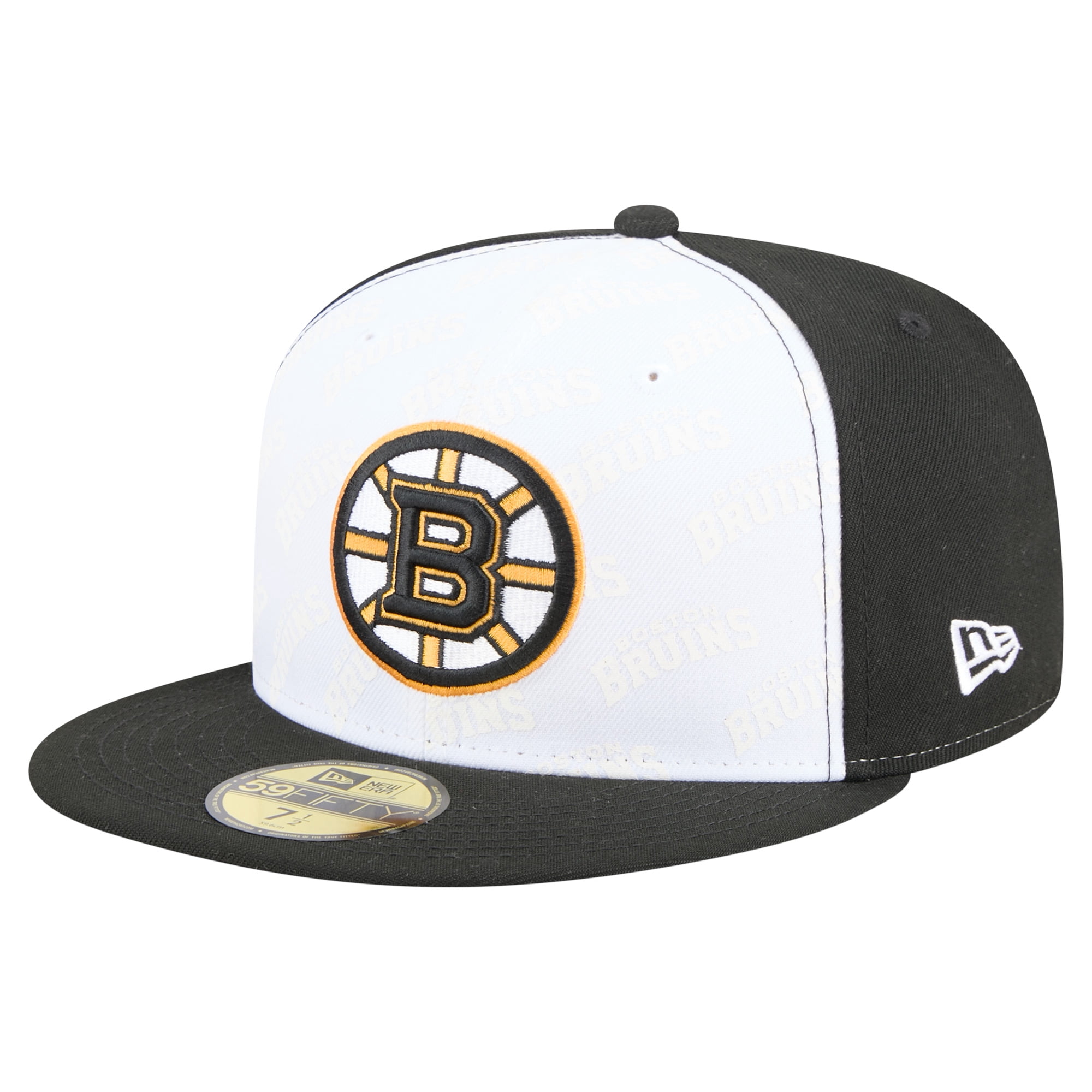 Men's New Era White/Black Boston Bruins Repeat Two-Tone 59FIFTY Fitted ...