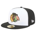 thumbnail image 1 of Men's New Era White/Black Chicago Blackhawks Repeat Two-Tone 59FIFTY Fitted Hat, 1 of 5