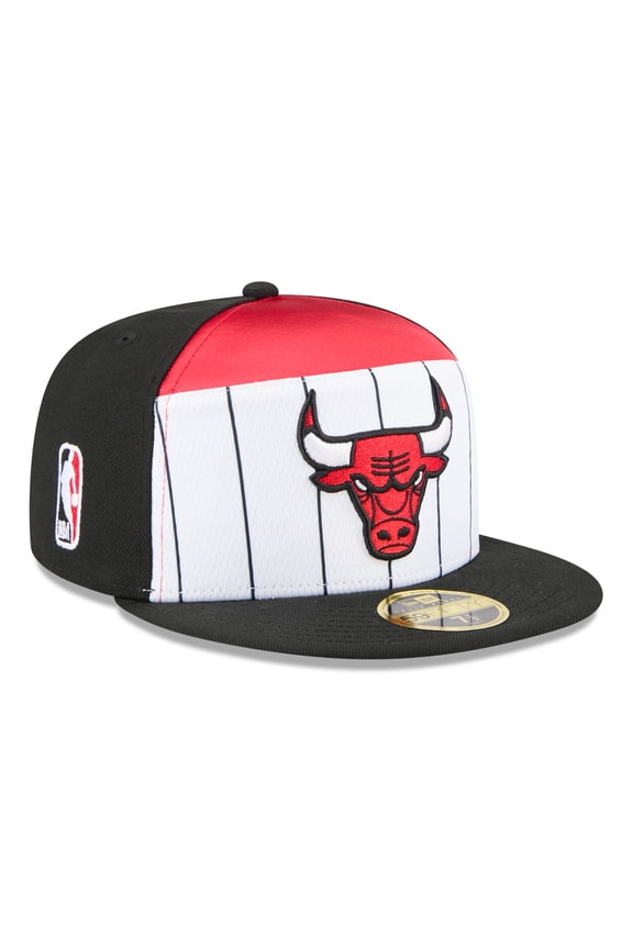 Men's New Era  White/Black Chicago Bulls 2025 NBA Tip Off Split Panel 59FIFTY Fitted Hat