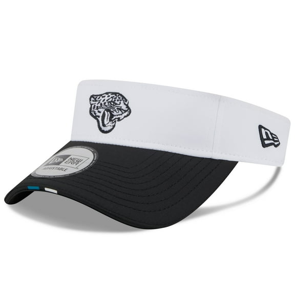 Men's New Era White/Black Jacksonville Jaguars 2025 NFL Training Camp Adjustable Visor