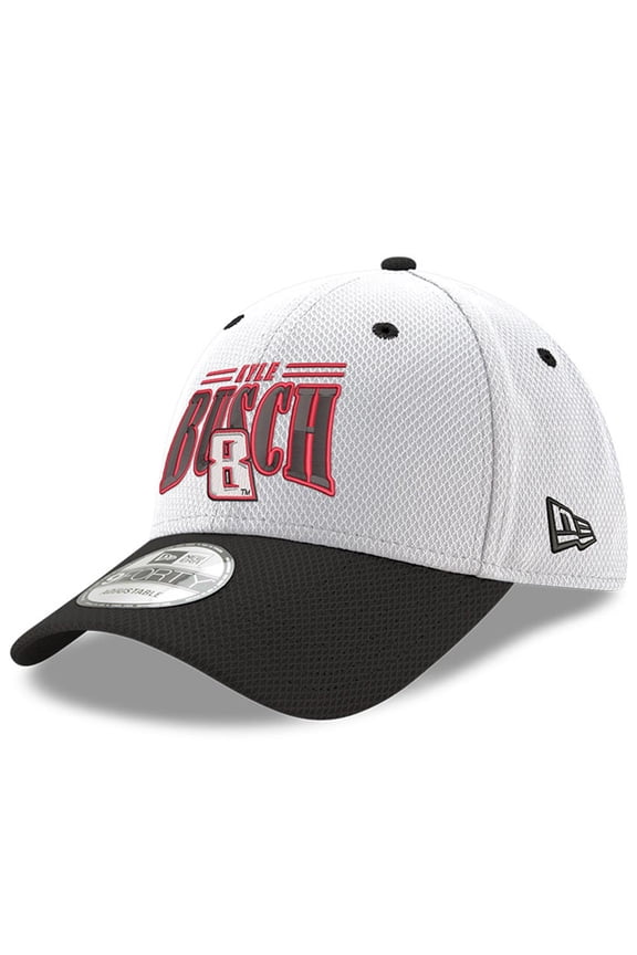 Men's New Era White/Black Kyle Busch 9FORTY Adjustable Arch Hat