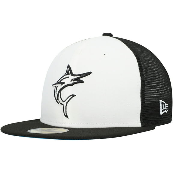 Men's New Era White/Black Miami Marlins 2023 On-Field Batting Practice 59FIFTY Fitted Hat