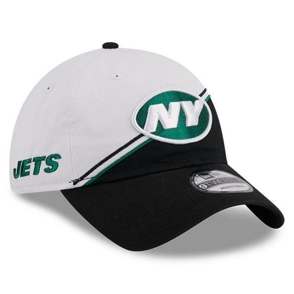 Men's New Era  White/Black New York Jets 2023 Sideline 9TWENTY Adjustable Hat