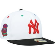 Men's New Era White/Black New York Yankees 1956 World Series Primary Eye 59FIFTY Fitted Hat