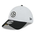 thumbnail image 1 of Men's New Era  White/Black Pittsburgh Steelers 2025 NFL Training Camp 39THIRTY Flex Hat, 1 of 5