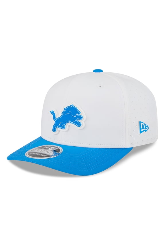 Men's New Era  White/Blue Detroit Lions 2025 NFL Training Camp 9SEVENTY Adjustable Hat