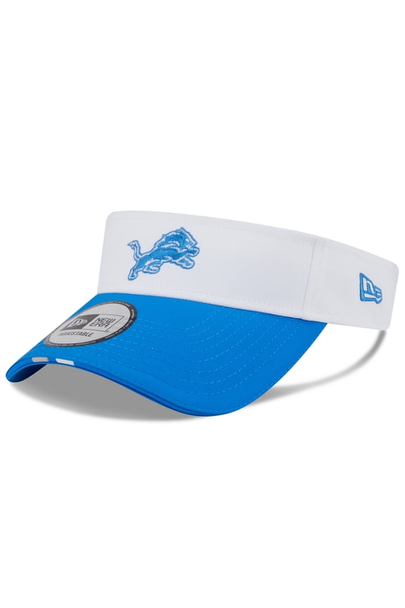 Men's New Era  White/Blue Detroit Lions 2025 NFL Training Camp Adjustable Visor