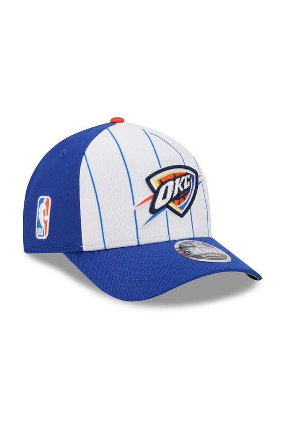 Men's New Era  White/Blue Oklahoma City Thunder 2025 NBA Tip Off M-Crown A-Frame 9FORTY Adjustable Hat