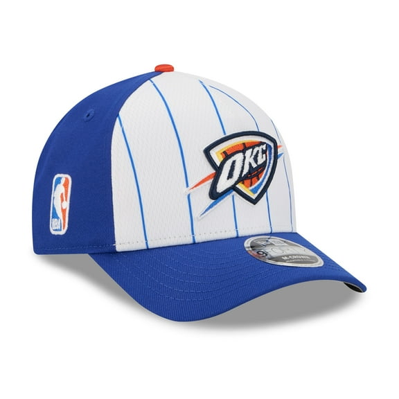 Men's New Era White/Blue Oklahoma City Thunder 2025 NBA Tip Off M-Crown A-Frame 9FORTY Adjustable Hat