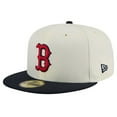 thumbnail image 1 of Men's New Era Cream Boston Red Sox Chrome 59FIFTY Fitted Hat, 1 of 6