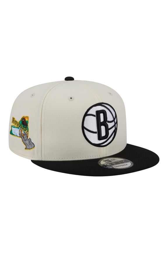 Men's New Era White Brooklyn Nets Injection Localized 9FIFTY Snapback Hat