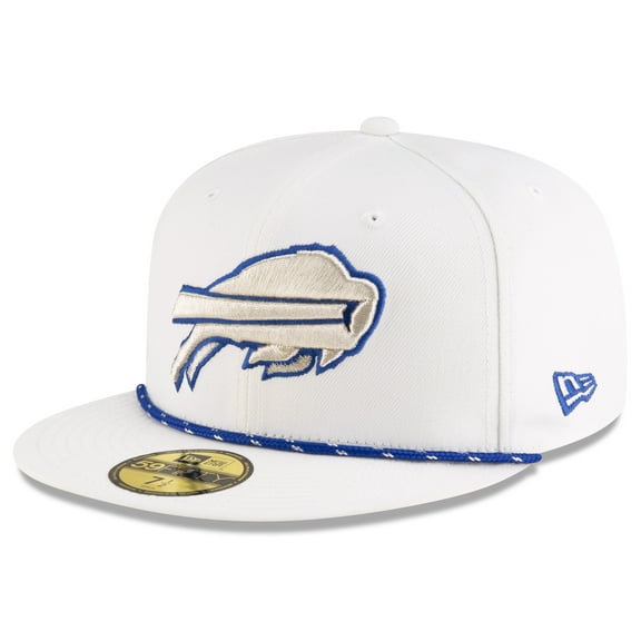 Men's New Era White Buffalo Bills 2025 Rivalries Collection Sideline Rope 59FIFTY Fitted Hat