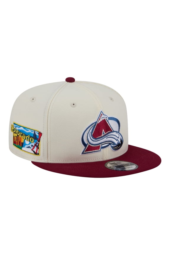 Men's New Era White/Burgundy Colorado Avalanche Injection Localized Two-Tone 9FIFTY Snapback Hat
