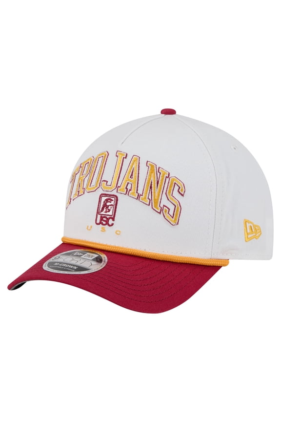 Men's New Era White/Cardinal USC Trojans Arch Two-Tone Rope 9FORTY A-Frame M-Crown Adjustable Hat