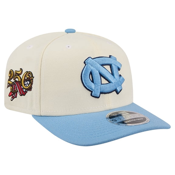 Men's New Era White/Carolina Blue North Carolina Tar Heels America's 250th 9SEVENTY Adjustable Hat