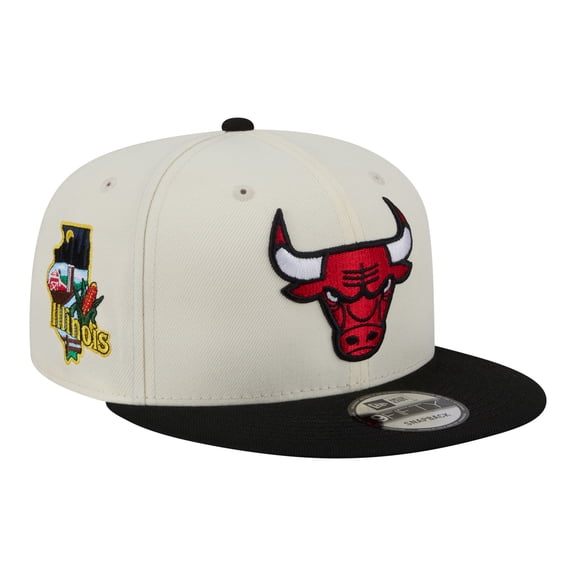 Men's New Era Cream Chicago Bulls Injection Localized 9FIFTY Snapback Hat