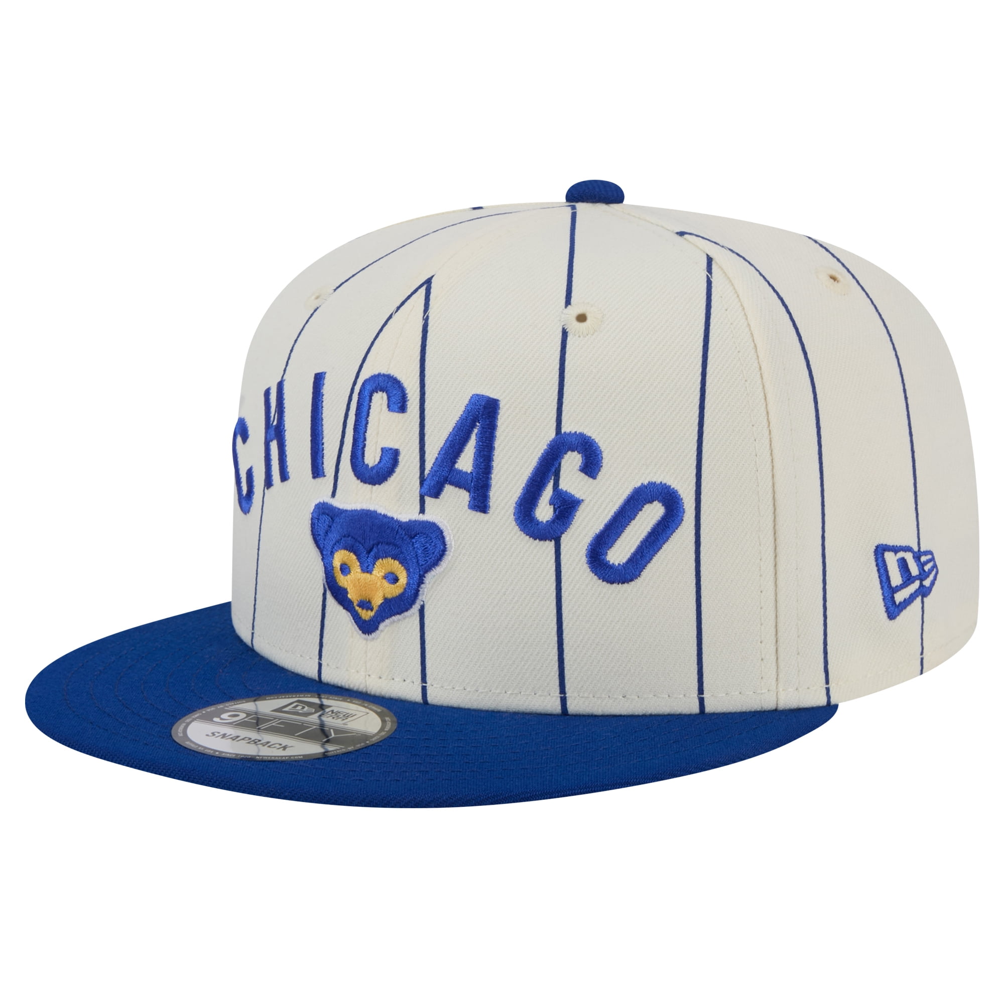 Men's New Era White Chicago Cubs Jersey Pinstripe 9FIFTY Snapback Hat