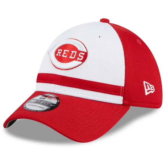 Men's New Era White Cincinnati Reds 2025 Batting Practice 39THIRTY Flex Hat