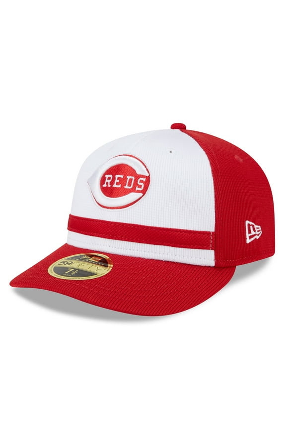 Men's New Era White Cincinnati Reds 2025 Batting Practice Low Profile 59FIFTY Fitted Hat