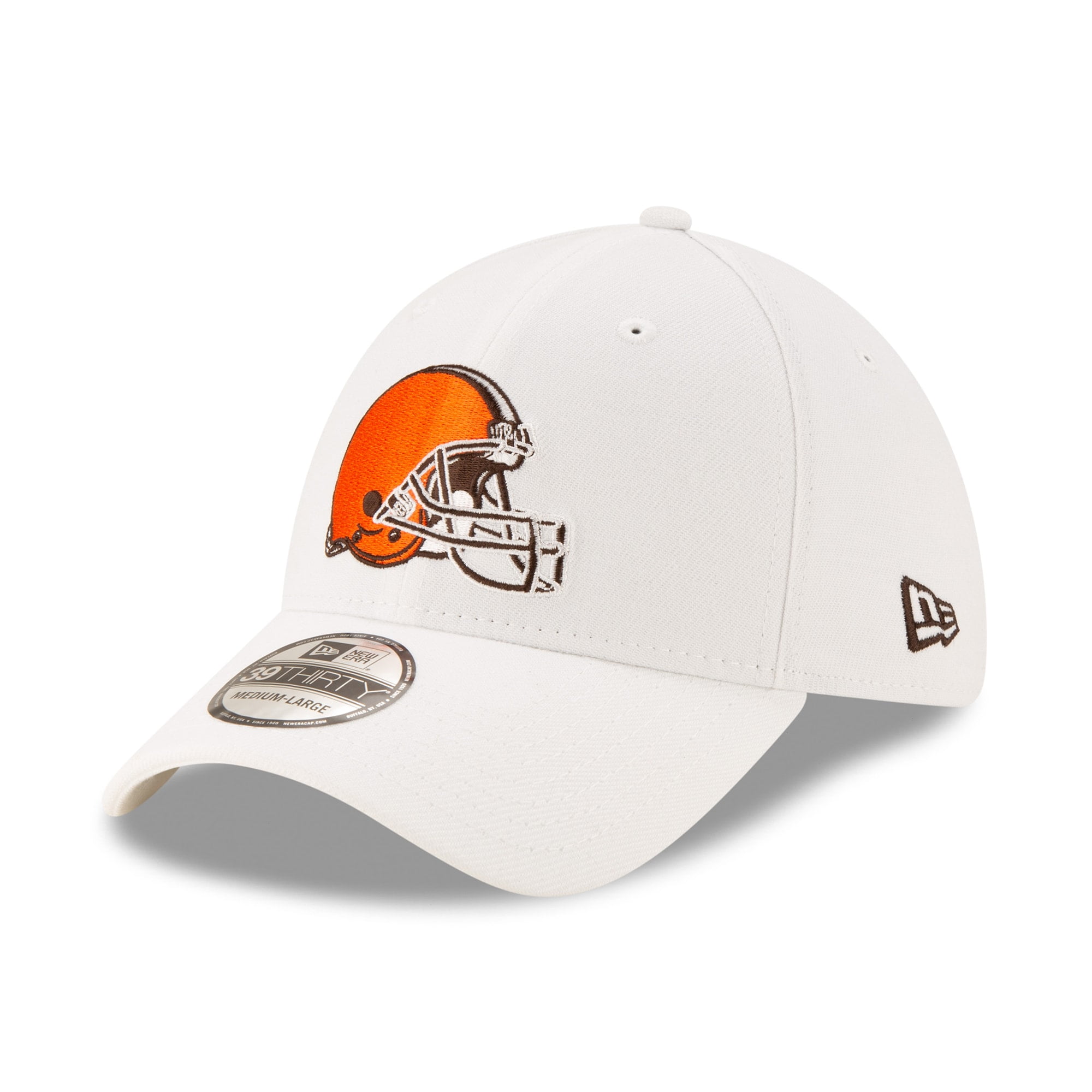 Men's New Era White Cleveland Browns Iced 39THIRTY Flex Hat