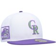 thumbnail image 1 of Men's New Era White Colorado Rockies 25th Anniversary Side Patch 59FIFTY Fitted Hat, 1 of 5