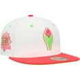 thumbnail image 1 of Men's New Era White/Coral Atlanta Braves 150th Anniversary Strawberry Lolli 59FIFTY Fitted Hat, 1 of 6