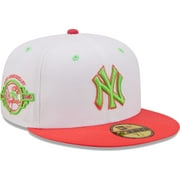 Men's New Era White/Coral New York Yankees 100th Anniversary Strawberry Lolli 59FIFTY Fitted Hat