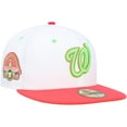 thumbnail image 1 of Men's New Era White/Coral Washington Nationals  Robert F. Kennedy Memorial Stadium Strawberry Lolli 59FIFTY Fitted Hat, 1 of 6
