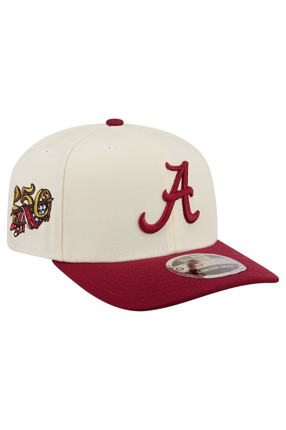 Men's New Era White/Crimson Alabama Crimson Tide America's 250th 9SEVENTY Adjustable Hat