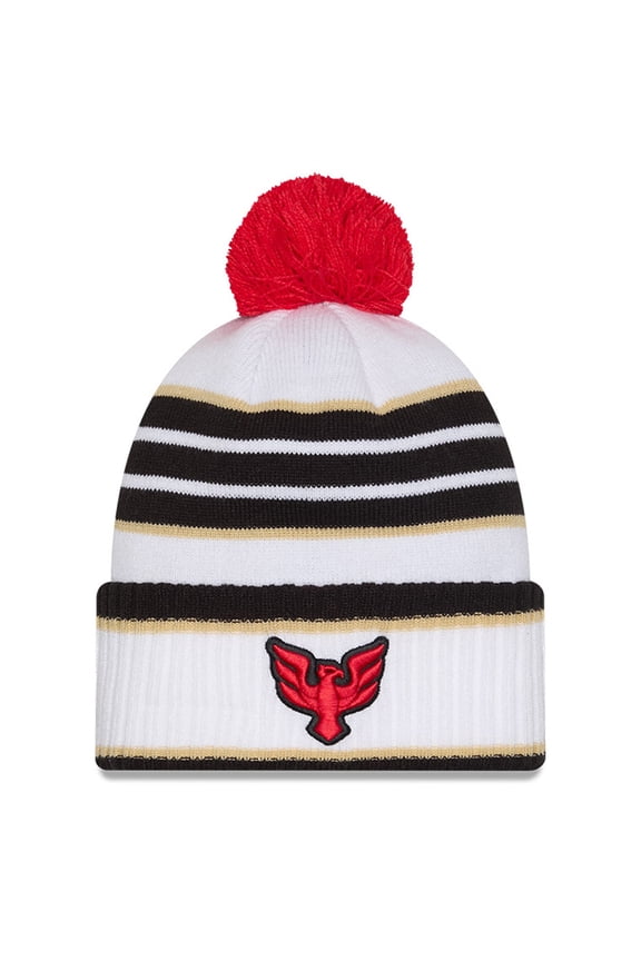 Men's New Era White D.C. United 2025 Jersey Hook Cuffed Knit Hat With Pom