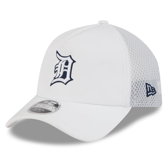 Men's New Era White Detroit Tigers 2026 Batting Practice Apex 9FORTY Adjustable Trucker Hat