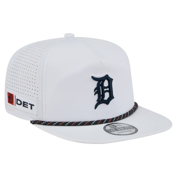 Men's New Era White Detroit Tigers Perforated Golfer Snapback Hat