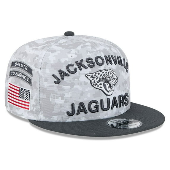 Men's New Era White/Graphite Jacksonville Jaguars 2024 Salute To Service 9FIFTY Snapback Hat