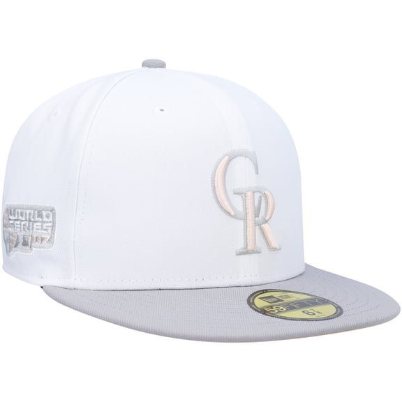 Men's New Era White/Gray Colorado Rockies 2007 World Series Side Patch Undervisor 59FIFTY Fitted Hat