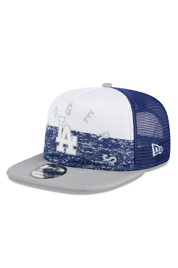 Men's New Era White/Gray Los Angeles Dodgers Team Foam Front A-Frame Trucker 9FIFTY Snapback Hat