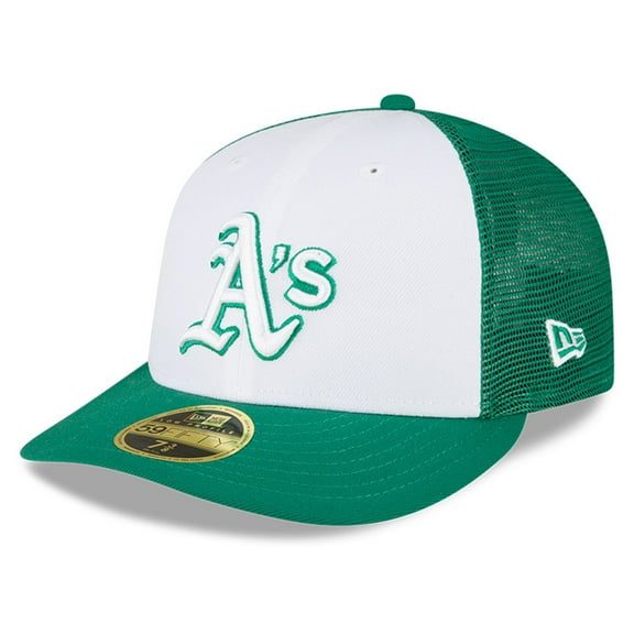 Men's New Era White/Green Athletics 2023 On-Field Batting Practice Low Profile 59FIFTY Fitted Hat