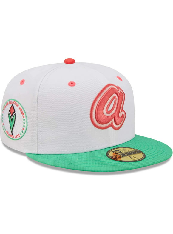 Men's New Era White/Green Atlanta Braves 1972 MLB All-Star Game Watermelon Lolli 59FIFTY Fitted Hat