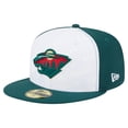 thumbnail image 1 of Men's New Era White/Green Minnesota Wild Repeat Two-Tone 59FIFTY Fitted Hat, 1 of 5