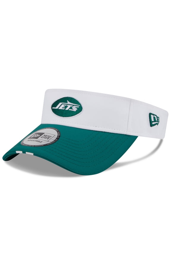Men's New Era  White/Green New York Jets 2025 NFL Training Camp Adjustable Visor