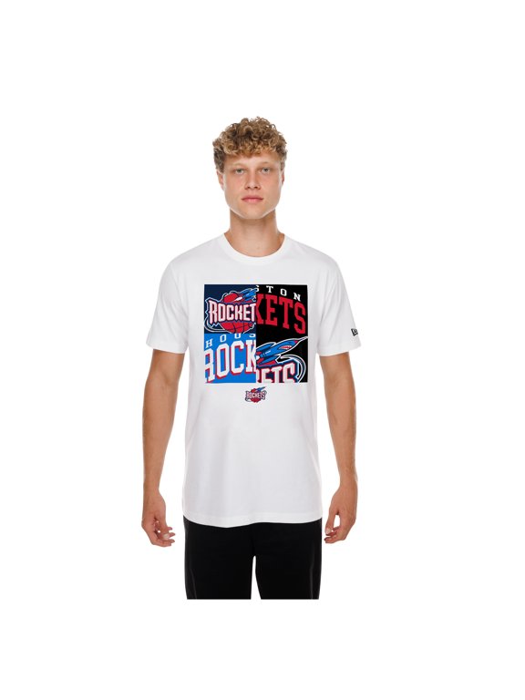 Men's New Era White Houston Rockets Block Logo T-Shirt