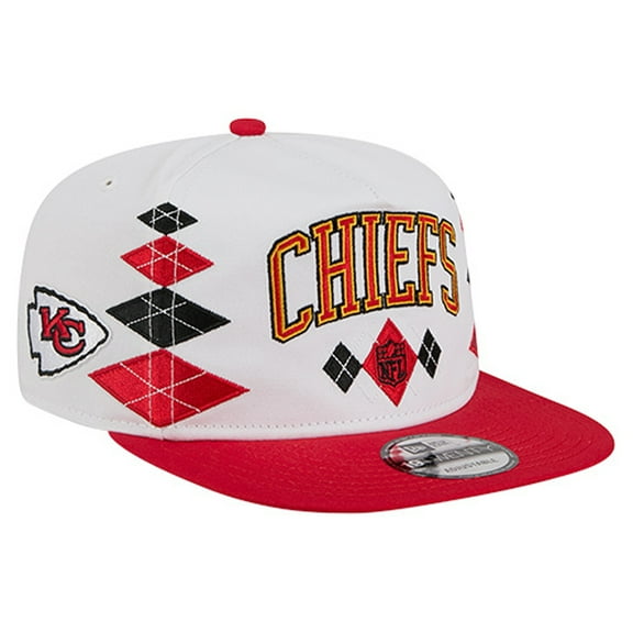 Men's New Era White Kansas City Chiefs Argyle 19TWENTY Adjustable Hat