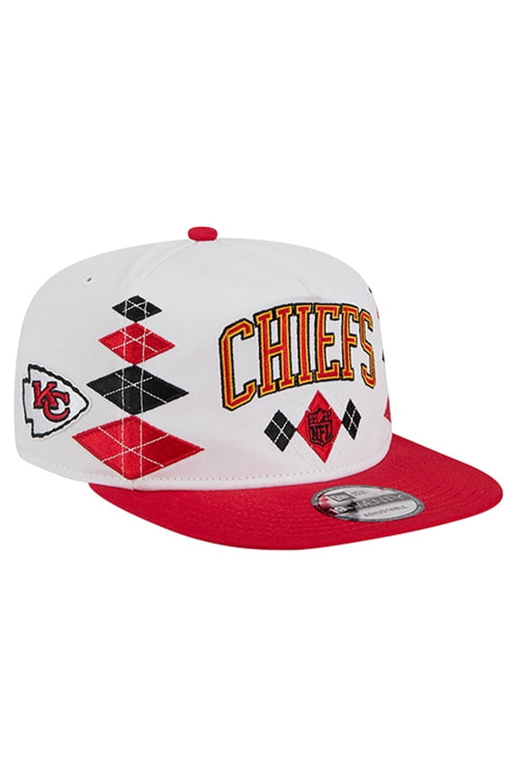 Men's New Era White Kansas City Chiefs Argyle 19TWENTY Adjustable Hat