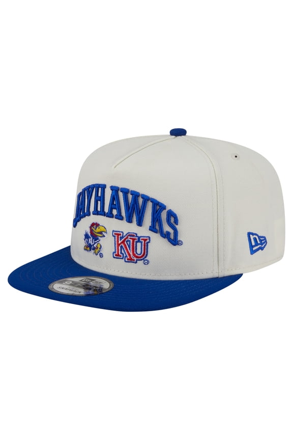 Men's New Era White Kansas Jayhawks Collegiate 9FIFTY A-Frame Snapback Hat