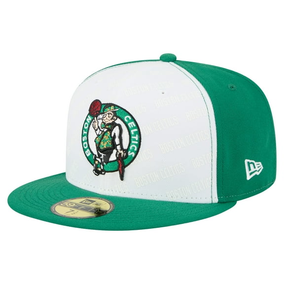 Men's New Era  White/Kelly Green Boston Celtics Repeat 59Fifty Fitted Hat