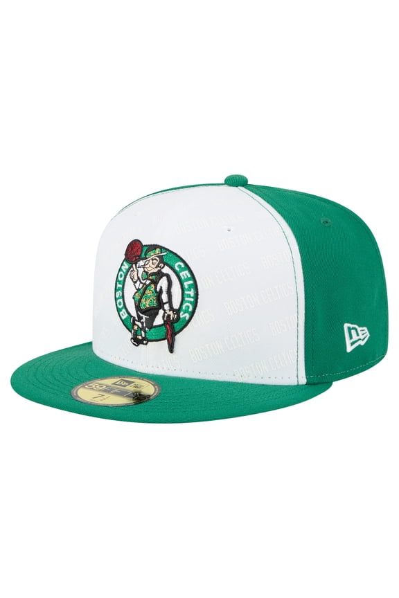 Men's New Era White/Kelly Green Boston Celtics Repeat 59Fifty Fitted Hat