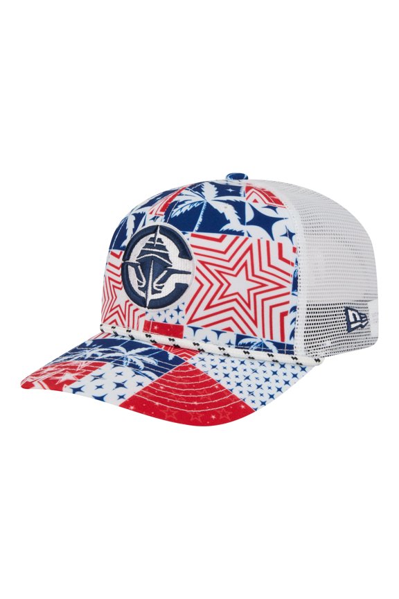 Men's New Era White LA Clippers Fan Pack Tropical Pattern 9SEVENTY Adjustable Hat