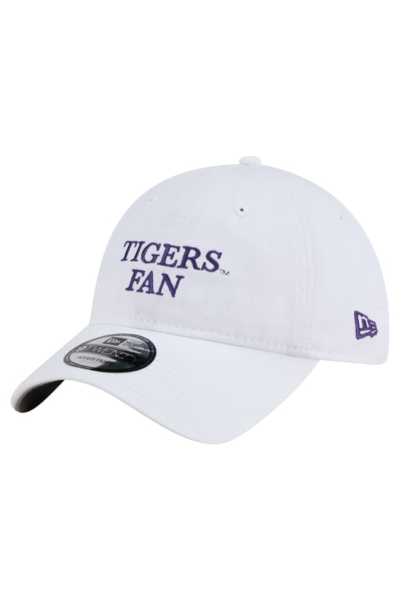 Men's New Era White LSU Tigers Fan 9TWENTY Adjustable Hat